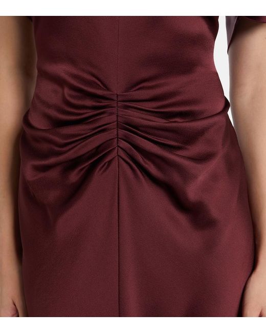 Victoria Beckham Purple Gathered Jersey Maxi Dress