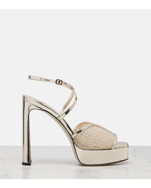 Sandales Karli 125 A Plateau En Cuir Jimmy Choo en coloris Metallic