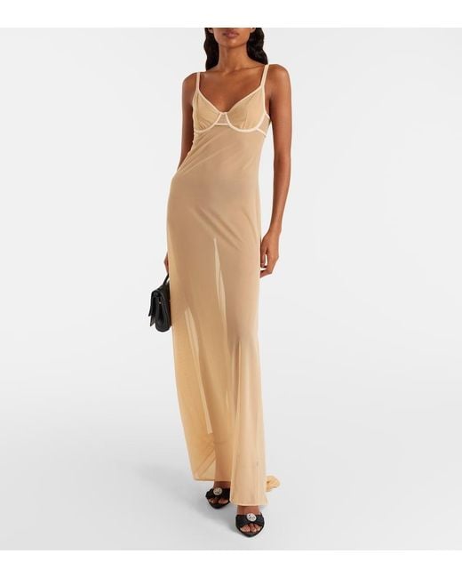 Balenciaga Natural Sheer Maxi Dress