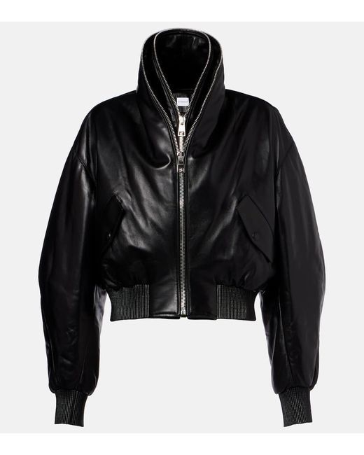 Givenchy Black Leather Bomber Jacket