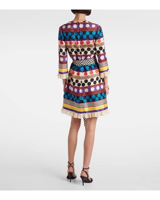 Valentino Multicolor Escape Polka-Dot Silk Minidress