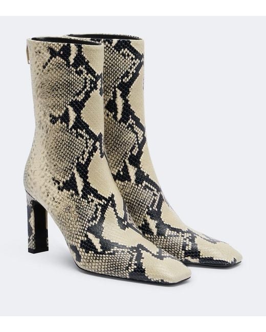 Totême Natural Snake-Effect Leather Ankle Boots