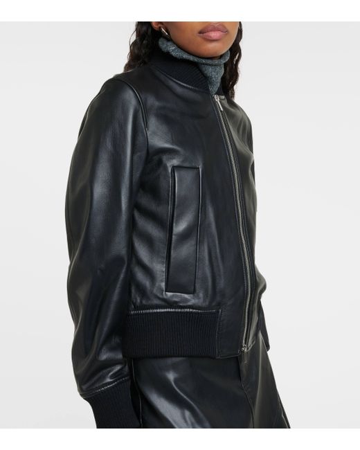 Proenza Schouler Black White Label Mika Leather Bomber Jacket