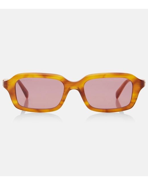 Gucci Brown Signoria Rectangular Sunglasses