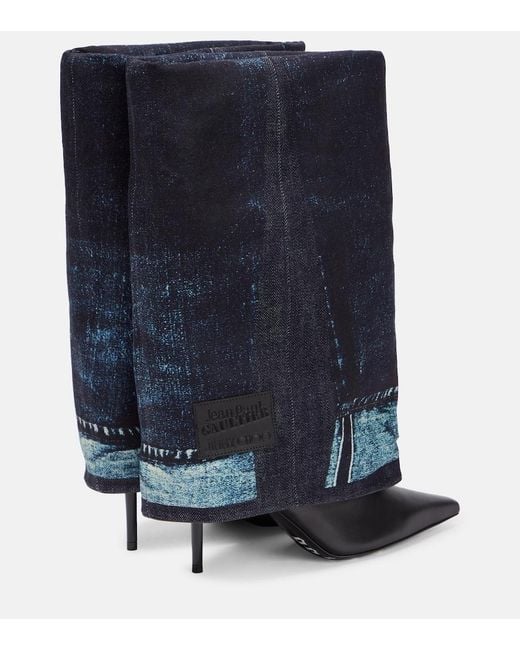 Jimmy Choo Blue Jean Paul Gaultier Cuff Over The Knee Boot 90