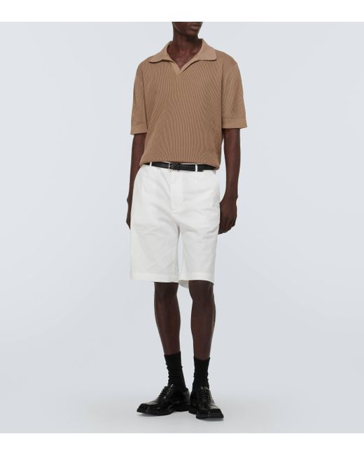 Dolce & Gabbana White Cotton-blend Bermuda Shorts for men