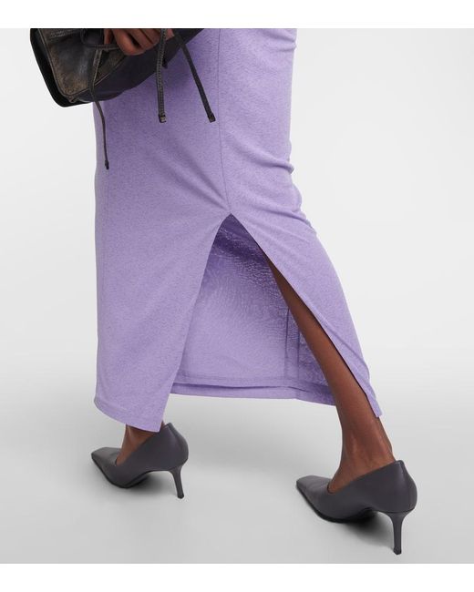 Nanushka Purple Gathered Jersey Maxi Dress