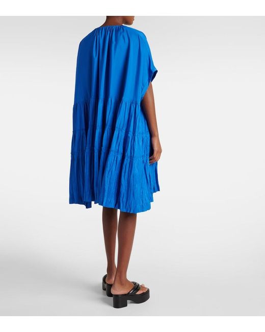 Joseph Blue Emile Tiered Silk Midi Dress