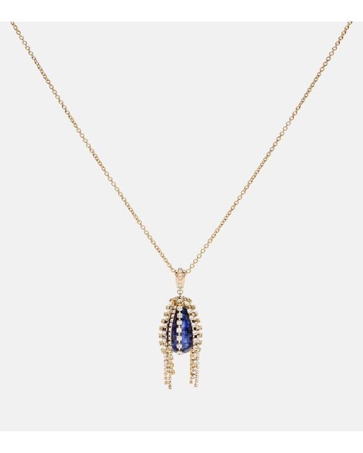 Chloé Metallic Crystal-Embellished Pendant Necklace