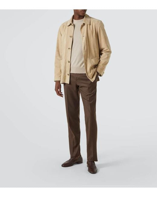 Lardini Brown Wool And Cashmere Suit Pants for men