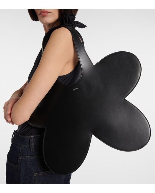 Borsa Tote Flower di Coperni in Black