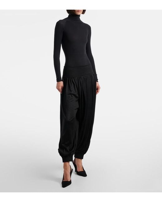 Alaïa Black Wool-Blend Balloon Pants