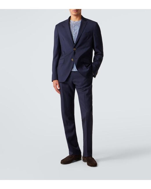 Etro Blue Wool Blazer for men