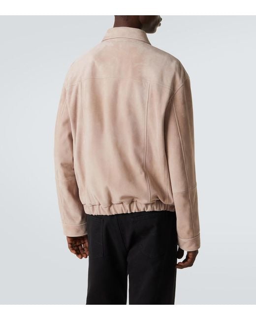 Brunello Cucinelli Pink Suede Blouson Jacket for men