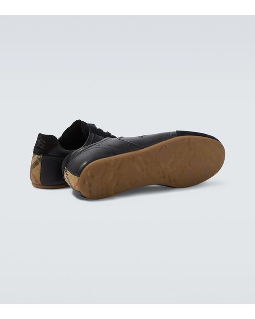 Burberry Black Knight Runner Leather Sneakers for men