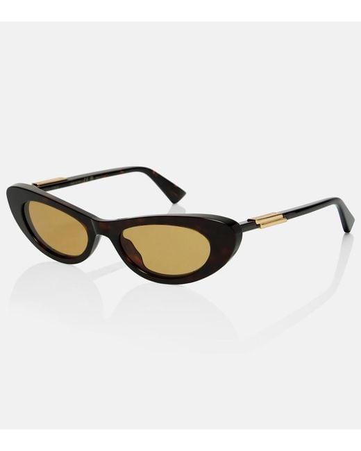 Bottega Veneta Brown Snap Cat-Eye Sunglasses