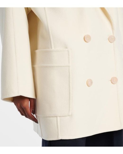 Max Mara White Orma Double-Breasted Wool And Cashmere Jacket