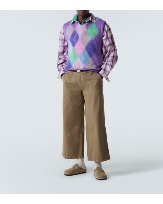 ERL Purple Checked Cotton Shirt for men