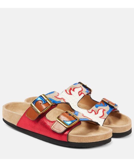 Isabel Marant Pink Lelik Leather Sandals