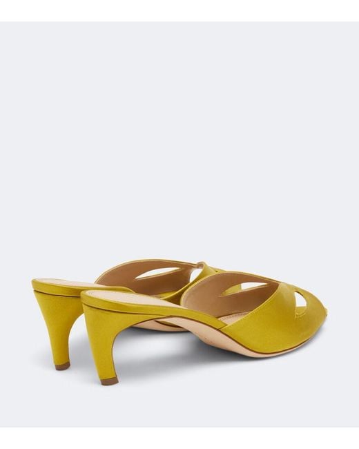 Victoria Beckham Yellow Harlow Mask Satin Mules
