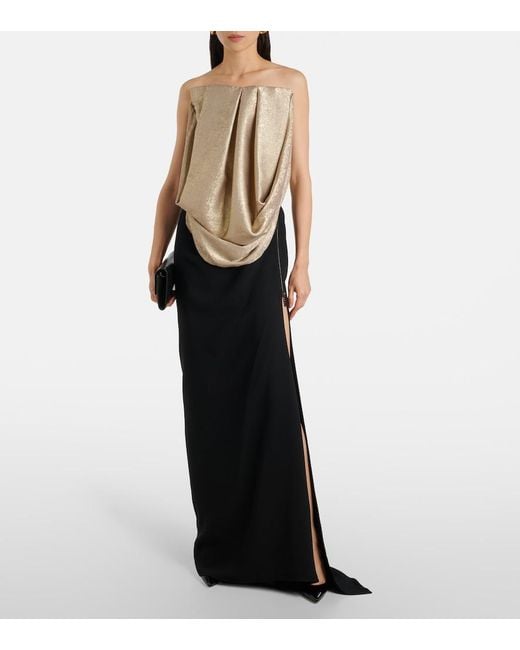 Maticevski Black Indominable Draped Maxi Skirt