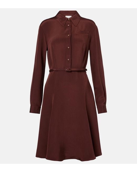 Roland Mouret Red Silk Shirt Dress