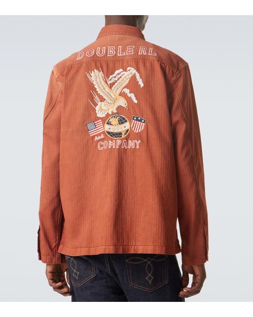 RRL Orange Denim Overshirt for men