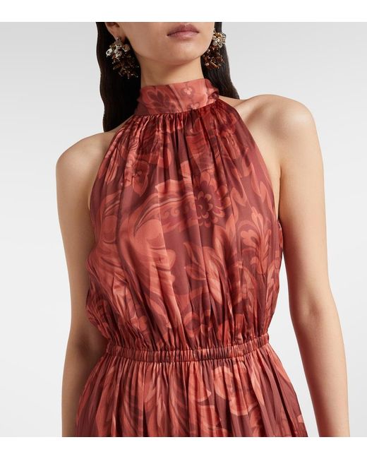 Etro Red Printed Maxi Dress