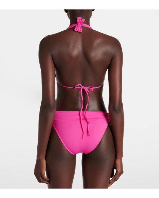 Melissa Odabash Pink Grenada Embellished Bikini Top