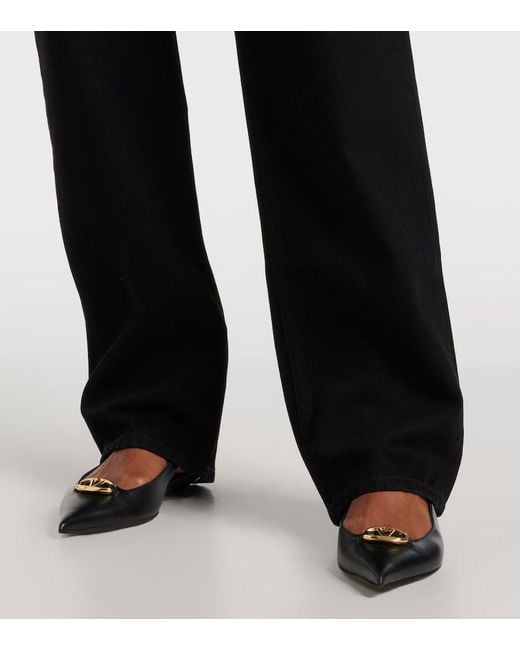 Valentino Black High-Rise Straight Jeans
