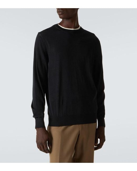 Zegna Black Wool Sweater for men