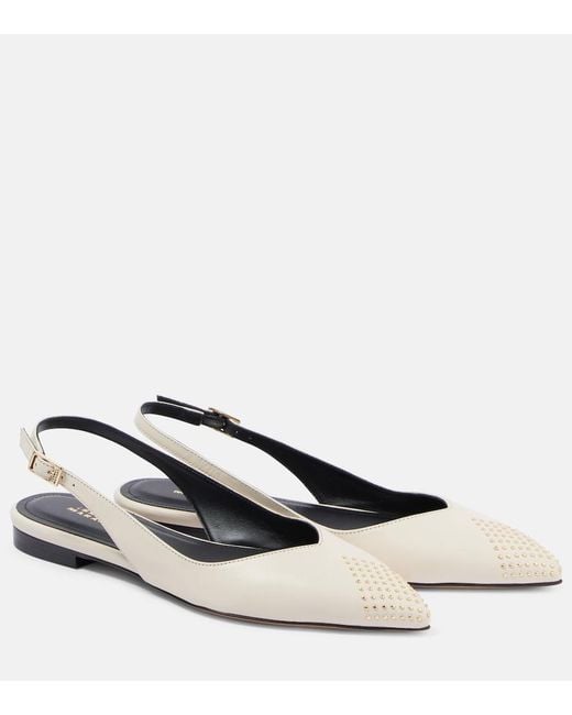 Isabel Marant Black Branee Studded Leather Slingback Flats