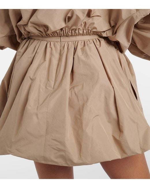 Patou Natural Gathered Faille Miniskirt