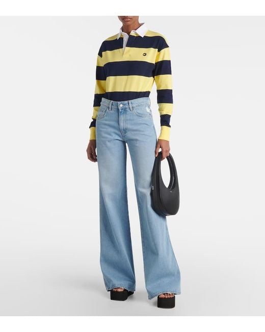 Jeans Anchos Con Piel Coperni de color Blue