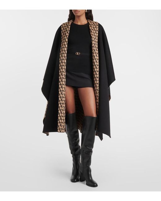 Valentino Black Belted Virgin Wool Sweater