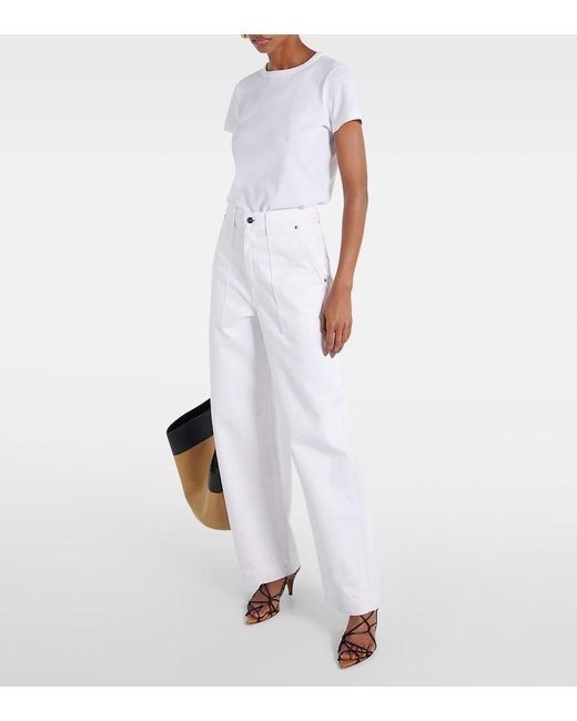 Khaite White Samson Cotton Jersey T-Shirt