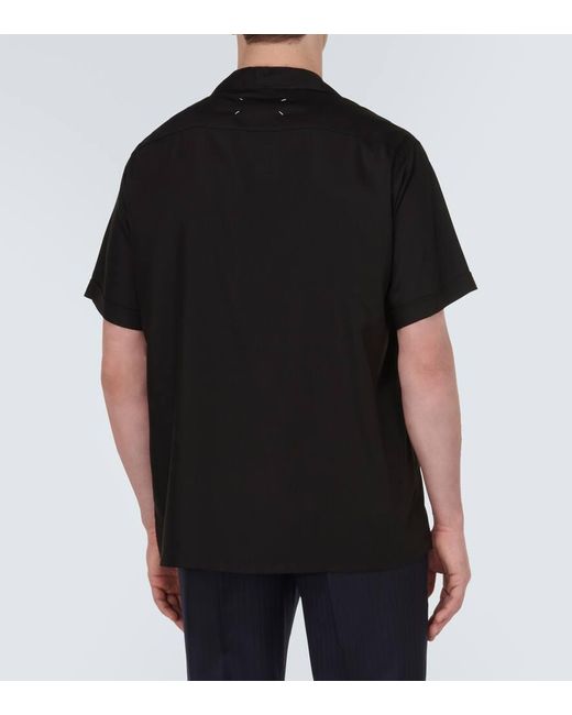 Camisa C de sarga con bordados Maison Margiela de hombre de color Black