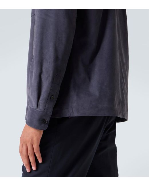 Loro Piana Blue Suede Jacket for men