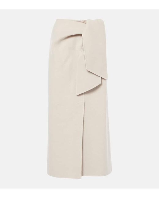 Max Mara Natural Zuppa Wool And Cashmere Wrap Skirt