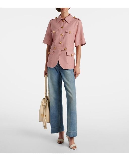 Valentino Pink Cashmere And Cotton Jacket