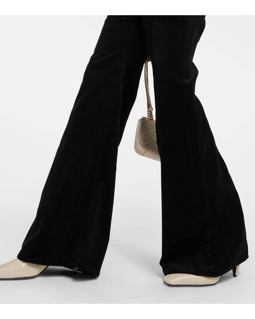 Pantaloni flared in velluto di cotone di Polo Ralph Lauren in Black