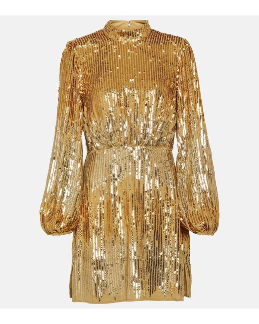 Rixo Metallic Samantha Sequined Minidress