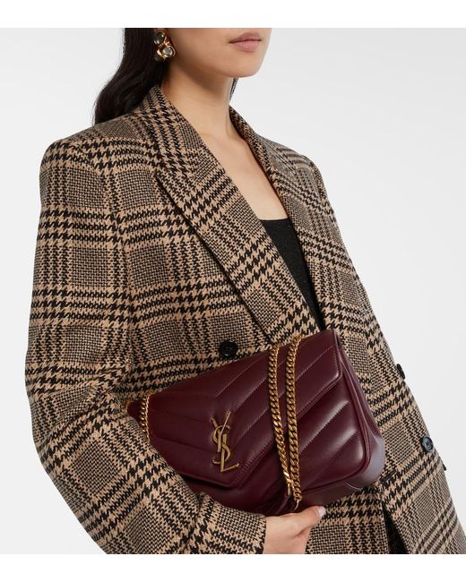 Saint Laurent Purple Loulou Medium Leather Shoulder Bag