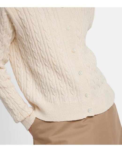 Rohe Natural Cable-Knit Cotton And Wool Cardigan