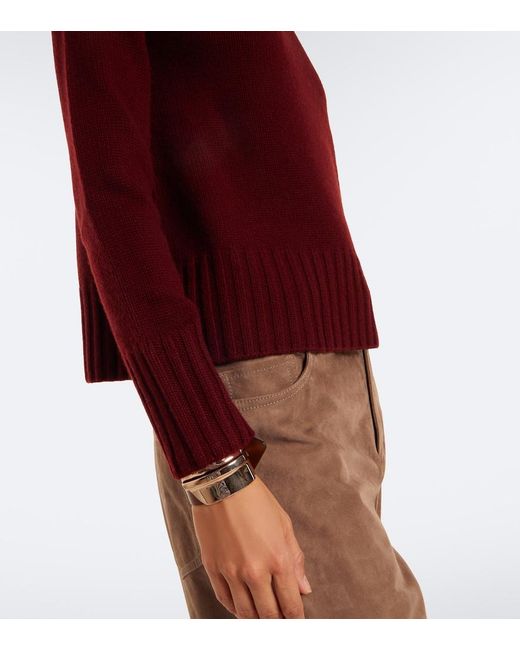 Max Mara Red Wool And Cashmere Turtleneck Sweater