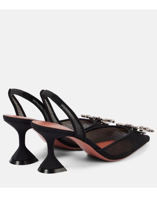 AMINA MUADDI Metallic Begum 70 Mesh Slingback Pumps