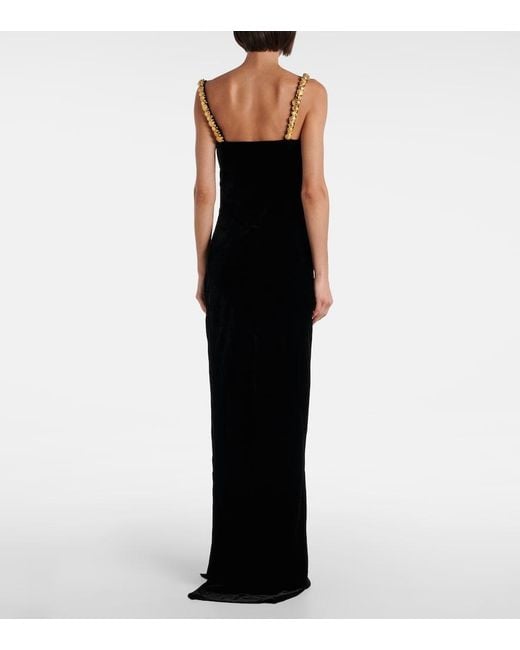 Balmain Black Jersey Maxi Dress