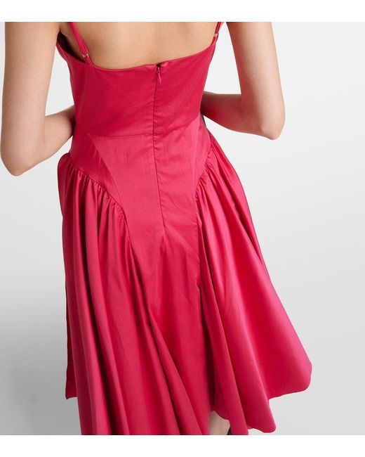 TOVE Red Solene Cotton-Blend Midi Dress