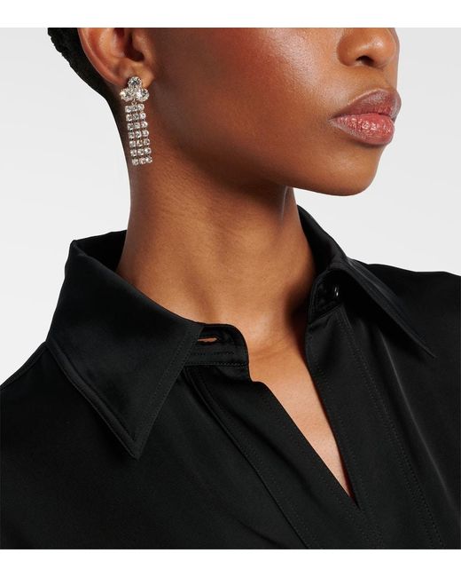 Boucles D'Oreilles A Cristaux Jil Sander en coloris White