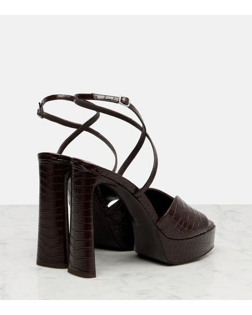 Jimmy Choo Black Karli 125 Croc-Effect Platform Sandals